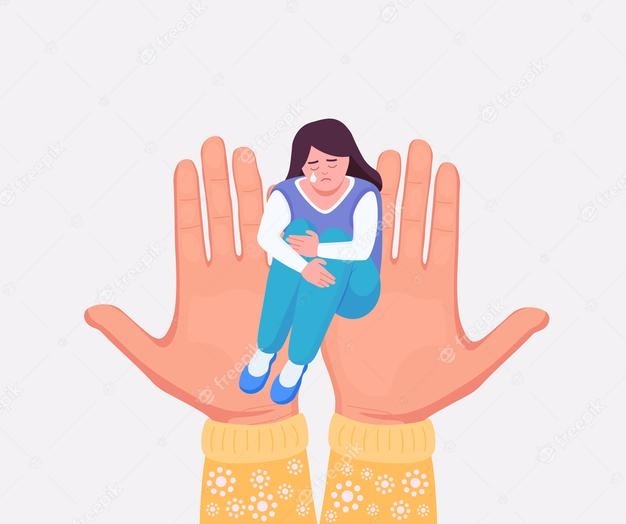 psychotherapy psychological support unhappy girl sits and hugs her knees feeling lonely sad depressed woman sitting on psychotherapist hands mental health person getting help and cure from stress 458444 654